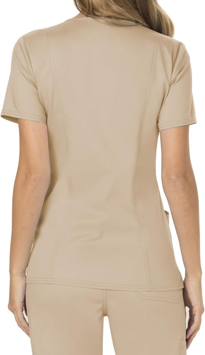 Scrubs for Women Mock Wrap Top with 3 Pocket, Back Princess Seams WW610