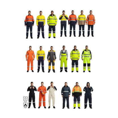 Custom Men Reflective Vest Workwear Construction Clothing Safety Vest with Pockets Logo