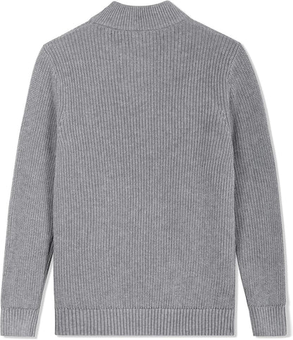 Kid Nation Boys Sweater 100% Cotton Quarter Zip Sweater Kids Cable Knit Casual Pullover (Previously Amazon Essentials)