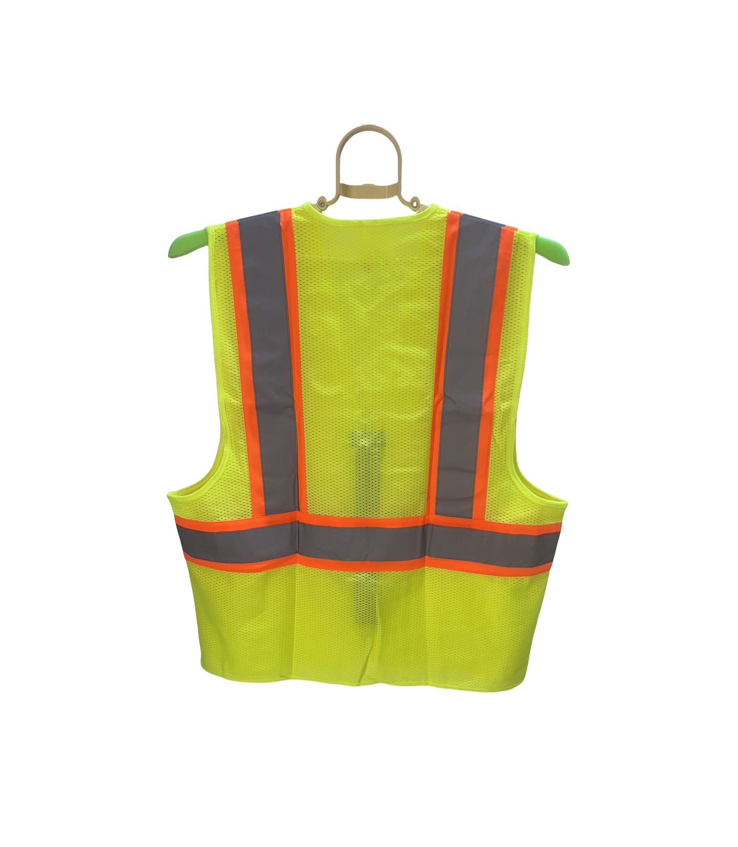 Orange Safety Vest with Grey Reflective Strap 4 Pockets