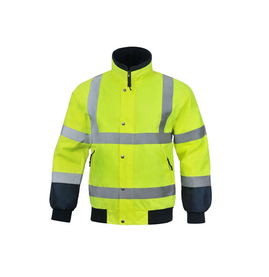Fashion Mechanic Workwear Yellow Uniform Hi Vis Safety Jacket Reflective High Visibility Heavy Duty Water Resistant Outdoor Coat