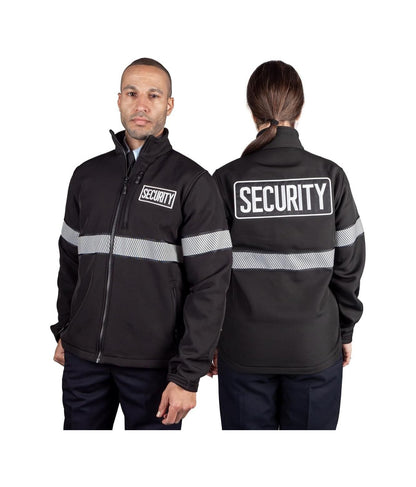 Hi-Vis Reflective Security Guard Jacket - Waterproof Winter Duty Coat with Zipper Pockets