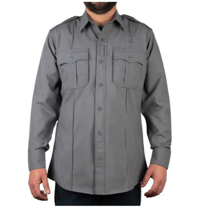 100% POLYESTER 4 POCKET HIDDEN ZIPPER UNIFORM SHIRT - SHORT SLEEVE