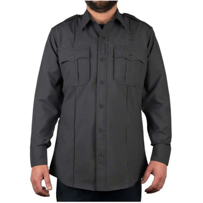 100% POLYESTER 4 POCKET HIDDEN ZIPPER UNIFORM SHIRT - SHORT SLEEVE