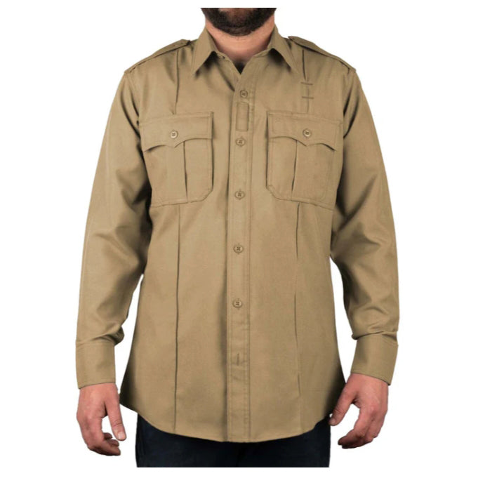 100% POLYESTER 4 POCKET HIDDEN ZIPPER UNIFORM SHIRT - SHORT SLEEVE