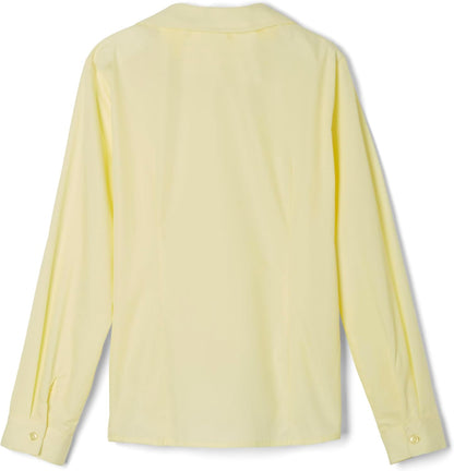 Girls' Long Sleeve Woven Shirt with Peter Pan Collar (Standard & Plus)