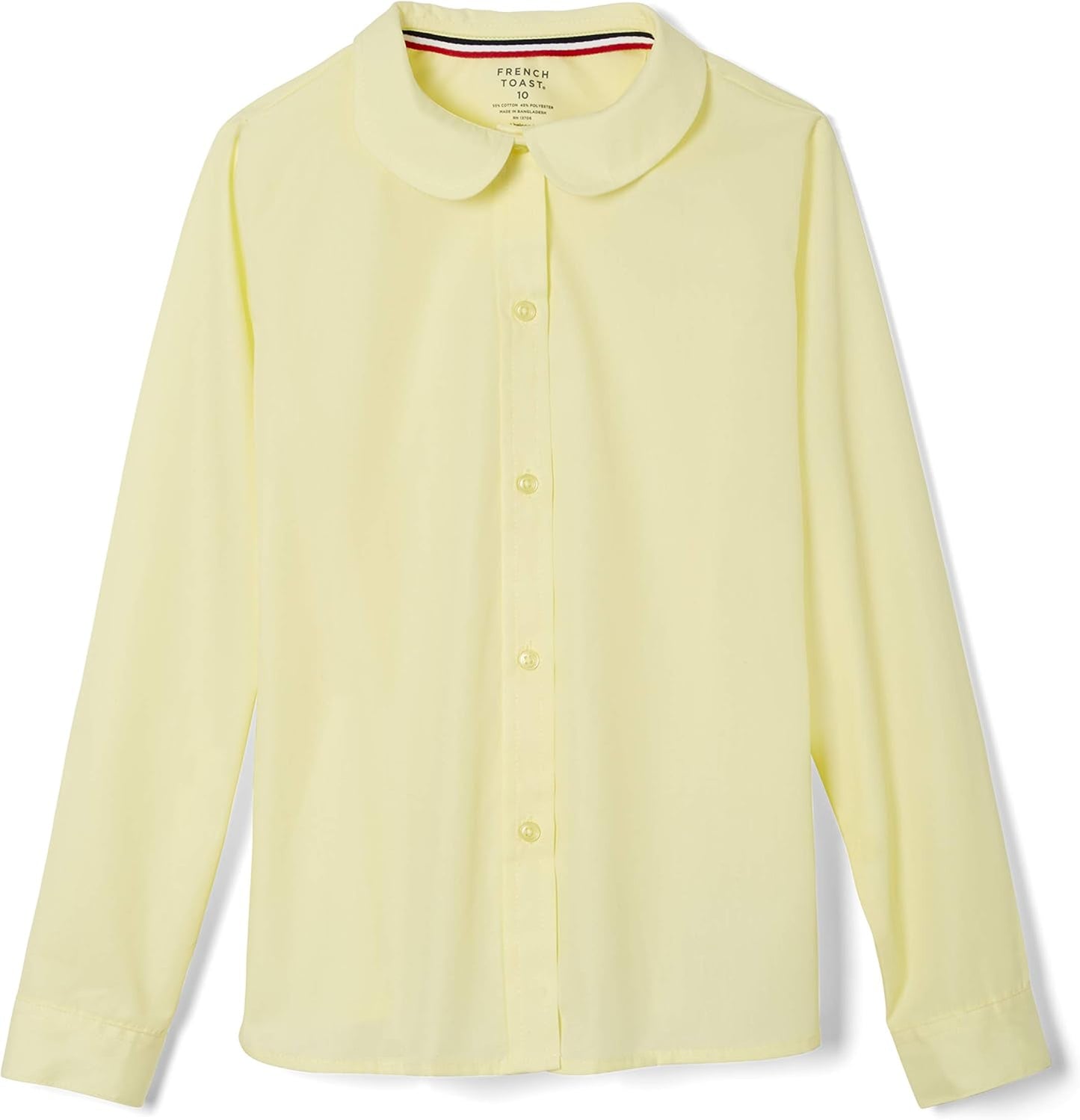 Girls' Long Sleeve Woven Shirt with Peter Pan Collar (Standard & Plus)