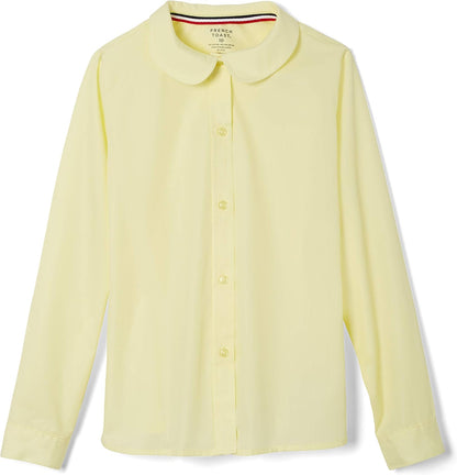 Girls' Long Sleeve Woven Shirt with Peter Pan Collar (Standard & Plus)