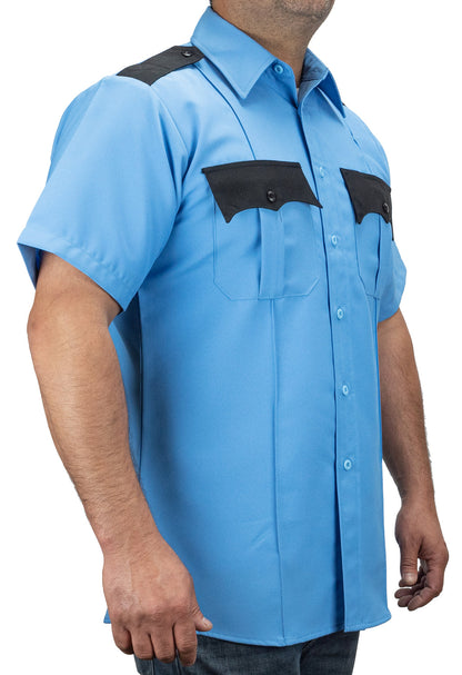 FIRST CLASS 100% POLYESTER TWO TONE SHORT SLEEVE UNIFORM SHIRT