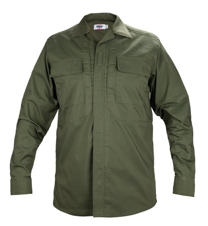 LONG SLEEVE ZIPPERED TACTICAL POLY COTTON RIP-STOP BDU SHIRT