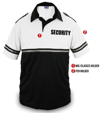 TWO TONE BIKE PATROL SHIRT WITH ZIPPER POCKET WITH SECURITY ID