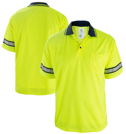 HIGH VISIBILITY POLO SHIRT WITH REFLECTIVE STRIPES