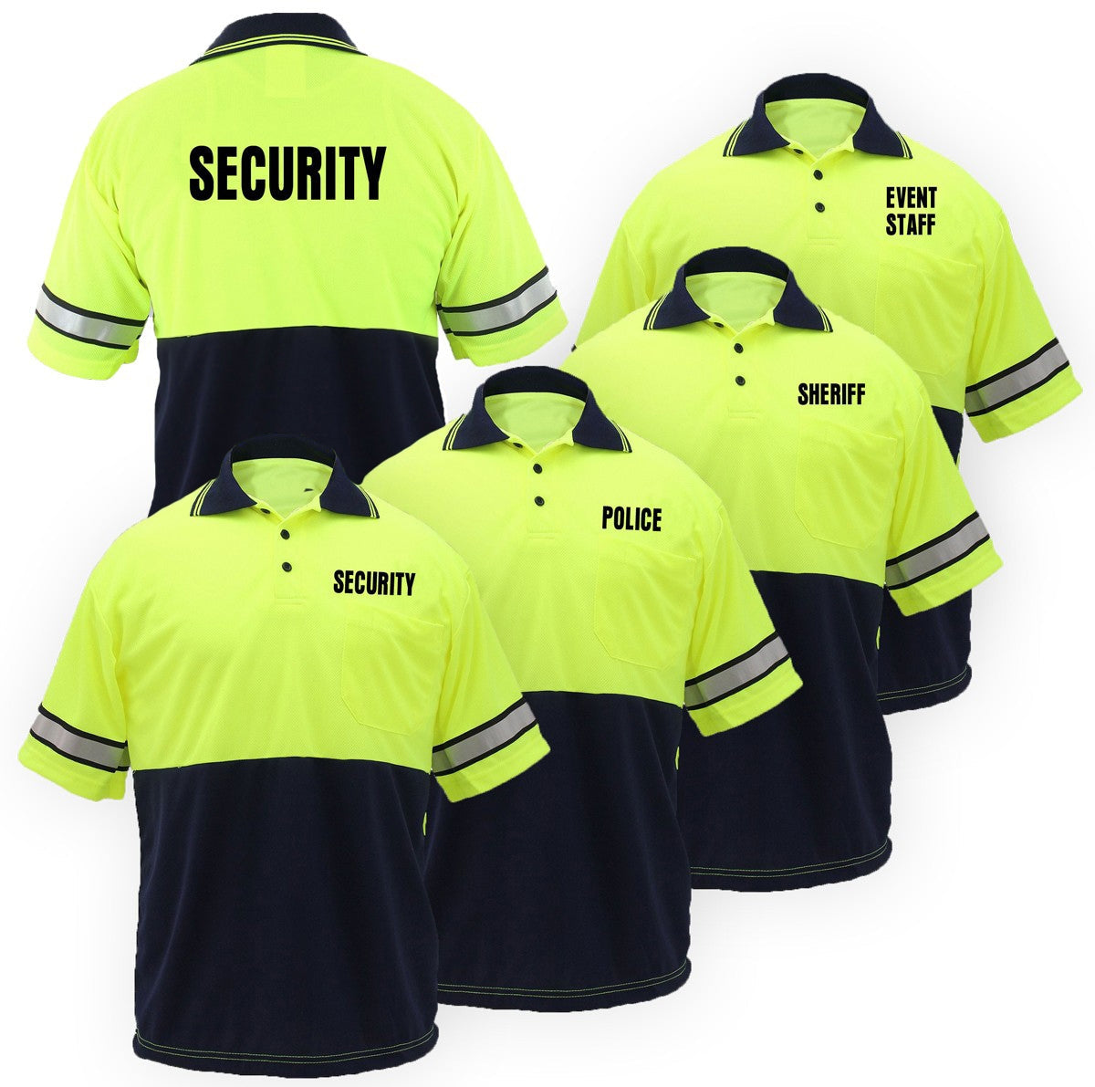 SECURITY BIKE PATROL SHIRT WITH ZIPPER POCKET AND HASH STRIPES