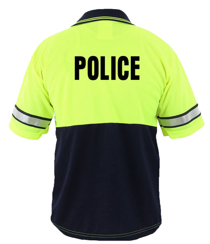 SECURITY BIKE PATROL SHIRT WITH ZIPPER POCKET AND HASH STRIPES