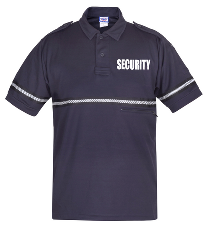 TOW TONE  SECURITY BIKE PATROL SHIRT WITH ZIPPER POCKET AND HASH STRIPES
