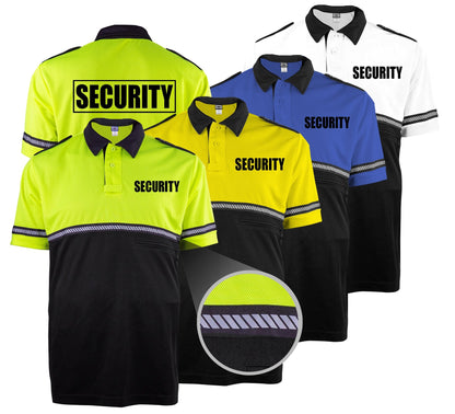 TOW TONE  SECURITY BIKE PATROL SHIRT WITH ZIPPER POCKET AND HASH STRIPES