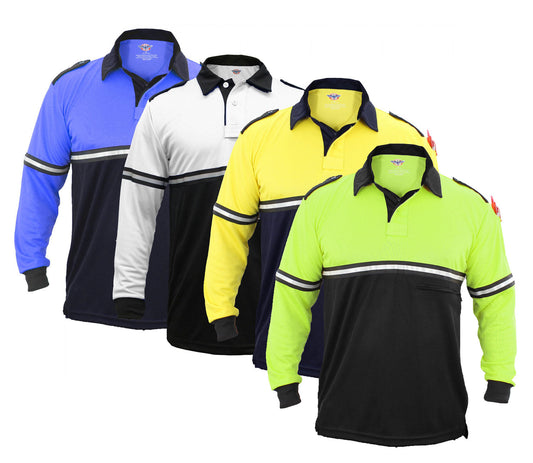 Two Tone Long Sleeve Bike Patrol Shirt with Zipper Pocket