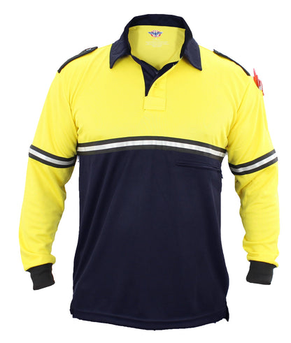 Two Tone Long Sleeve Bike Patrol Shirt with Zipper Pocket