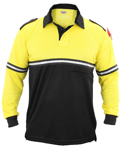 Two Tone Long Sleeve Bike Patrol Shirt with Zipper Pocket