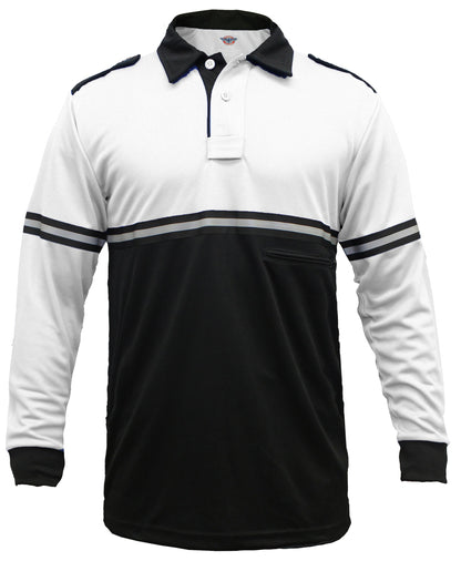 Two Tone Long Sleeve Bike Patrol Shirt with Zipper Pocket