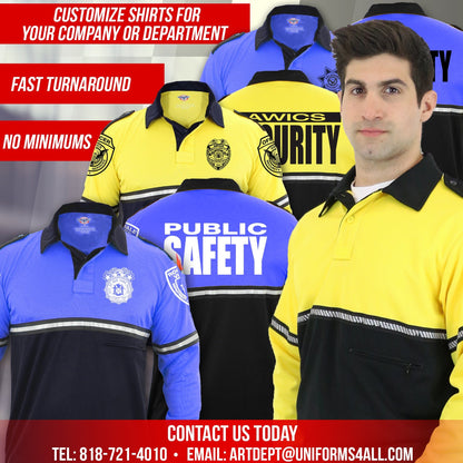 Two Tone Long Sleeve Bike Patrol Shirt with Zipper Pocket