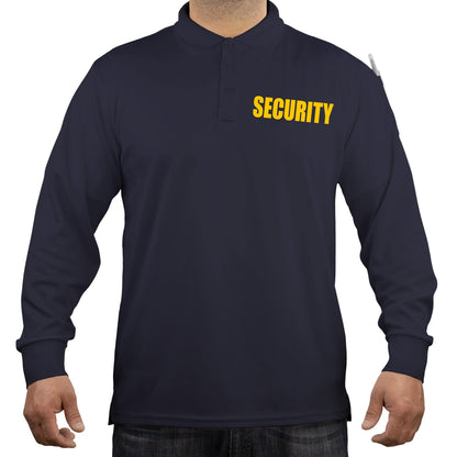 100% Polyester Security Tactical Performance Polo Long Sleeve Shirt