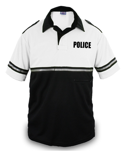 Two Tone Police Bike patrol Shirt with Zipper Pocket with ID