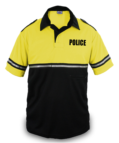 Two Tone Police Bike patrol Shirt with Zipper Pocket with ID