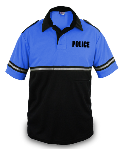 Two Tone Police Bike patrol Shirt with Zipper Pocket with ID