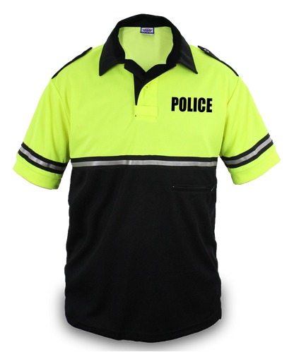 Two Tone Police Bike patrol Shirt with Zipper Pocket with ID