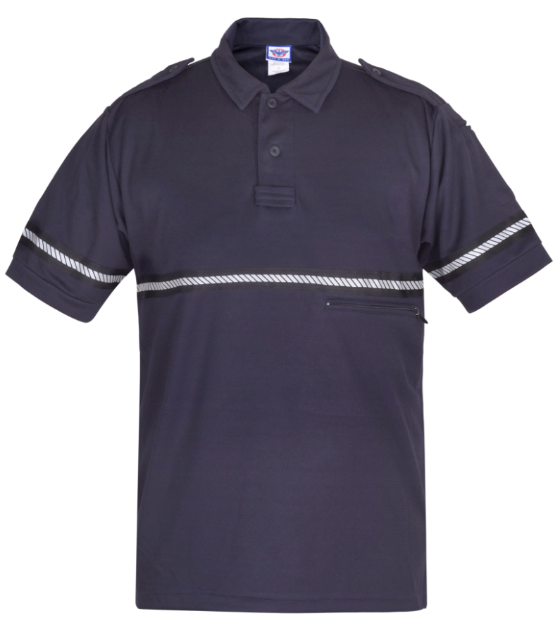 Bike Patrol Shirt with Zipper Pocket and Hash Stripes