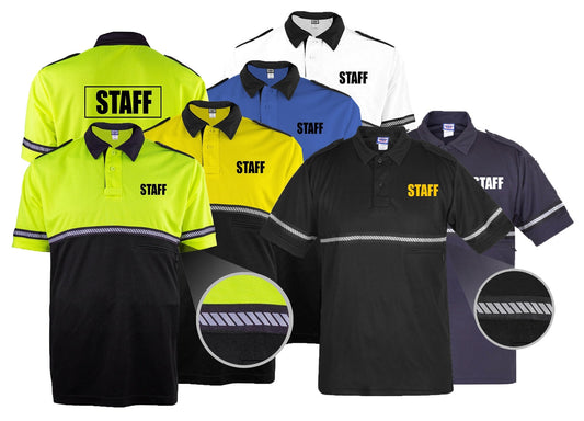 TWO TONE STAFF BIKE PATROL SHIRT WITH ZIPPER POCKET AND HASH STRIPES