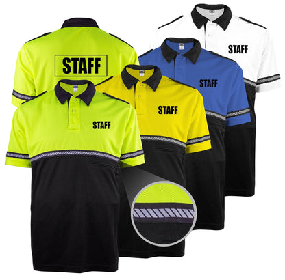 TWO TONE STAFF BIKE PATROL SHIRT WITH ZIPPER POCKET AND HASH STRIPES