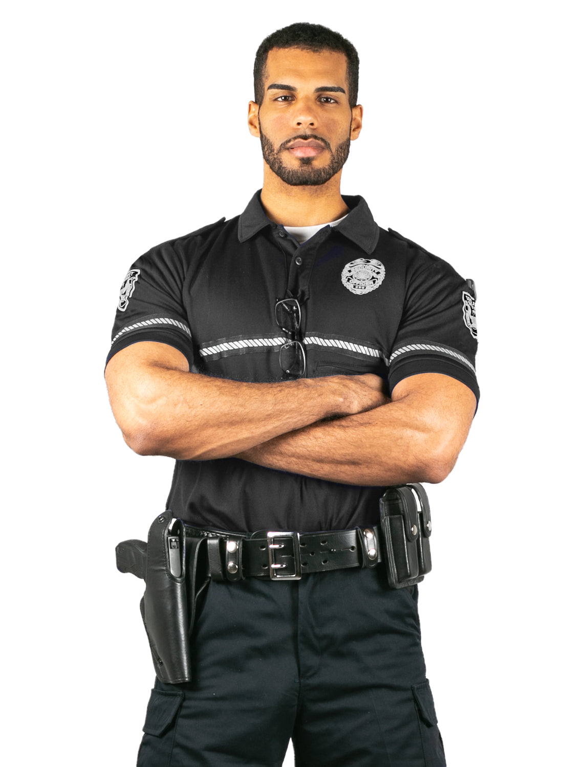 SECURITY BADGE AND PATCH PATROL POLO SHIRT