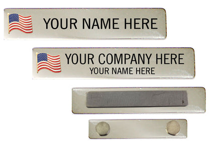 PATRIOTIC ENGRAVED NAME PLATE WITH USA FLAG