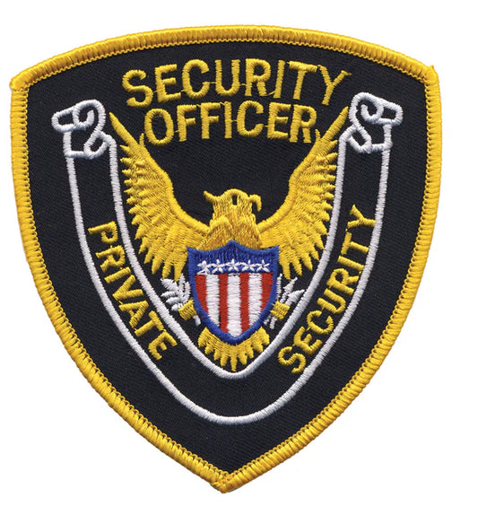 Private Security Officer Shoulder Patch (Gold on Black/Gold) image