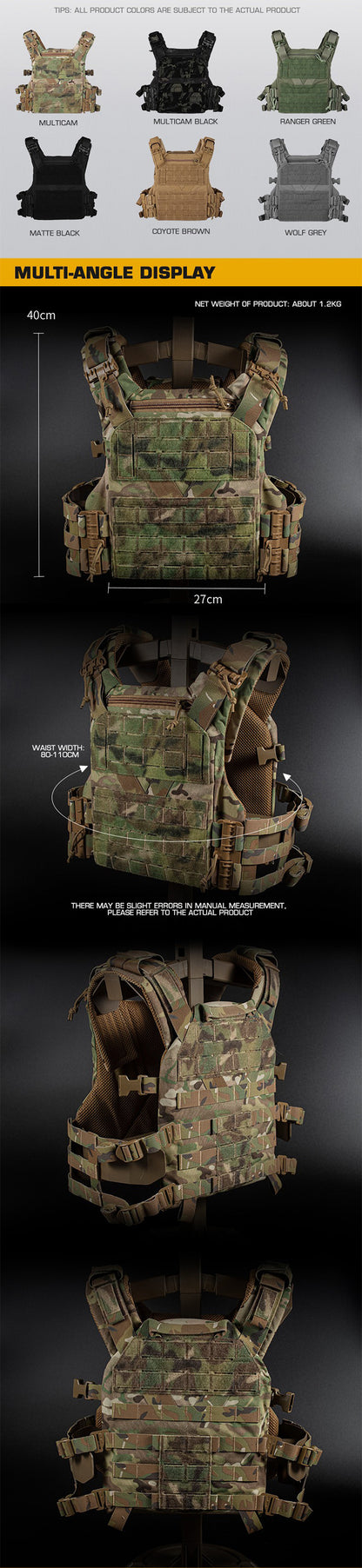 Cross-Border Quick-Release Tactical Vest, Outdoor Enthusiast Protective Gear, Combat Vest, Men's Quick-Release Training Uniform