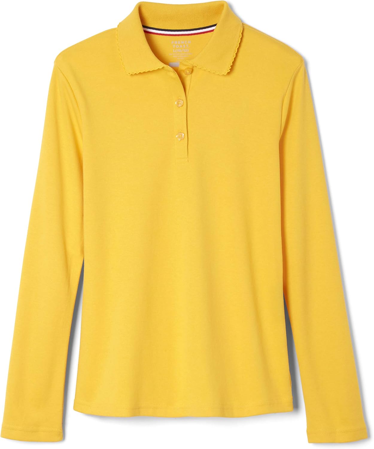 Girls' Uniform Long Sleeve Polo with Picot Collar (Standard & Plus)