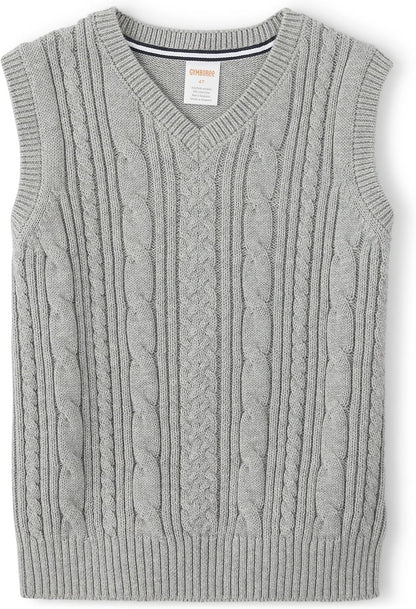 Boys and Toddler V-Neck Cable Knit Sweater Vest