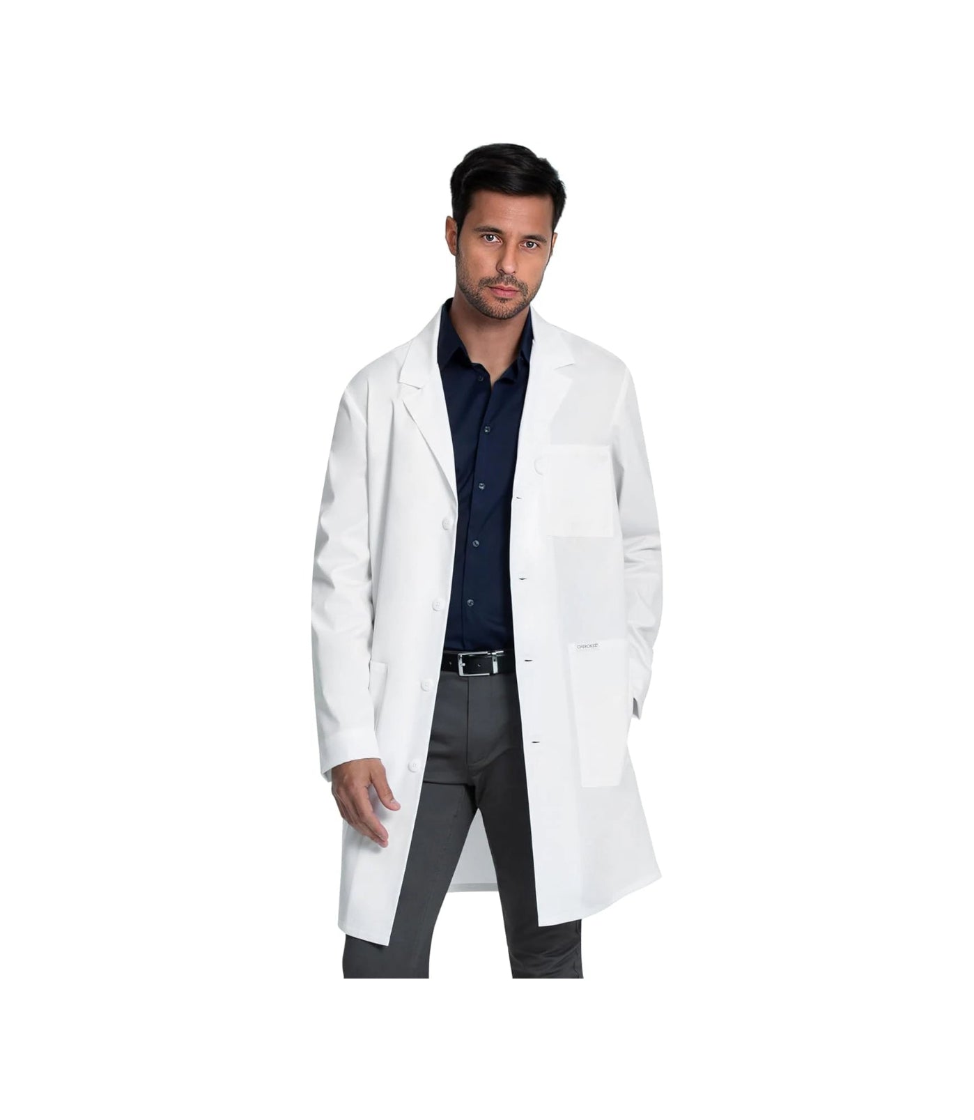 White Lab Coat for Men or Women with 3 Pockets and Center back length 38" CK460