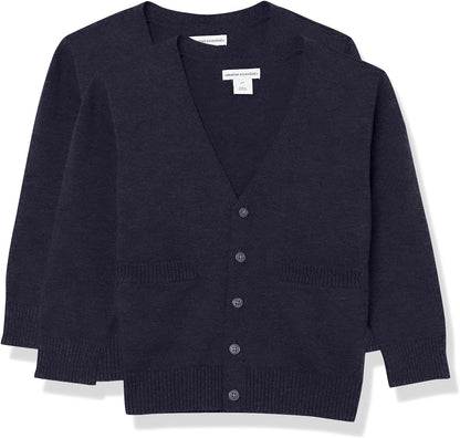 Unisex Kids and Toddlers' Uniform Cotton Cardigan Sweaters, Pack of 2