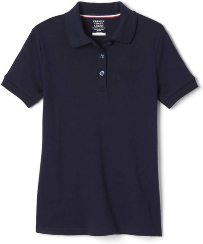 Girls' Short Sleeve Picot Collar Polo School Uniform Shirt (Standard and Plus)