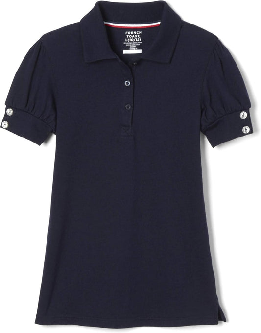 Girls Plus Size' Puff Sleeve Double Button Polo