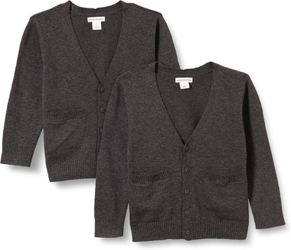 Unisex Kids and Toddlers' Uniform Cotton Cardigan Sweaters, Pack of 2