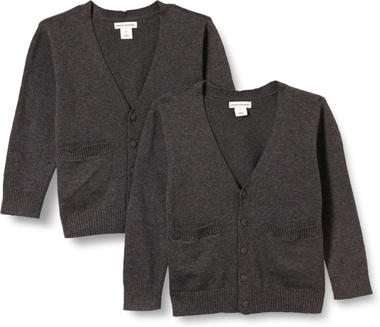 Unisex Kids and Toddlers' Uniform Cotton Cardigan Sweaters, Pack of 2