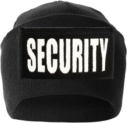 Security Embroidered and Reflective Security Emblem and Plain Beanies