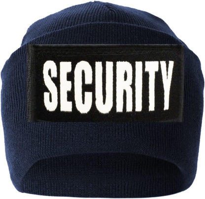 Security Embroidered and Reflective Security Emblem and Plain Beanies