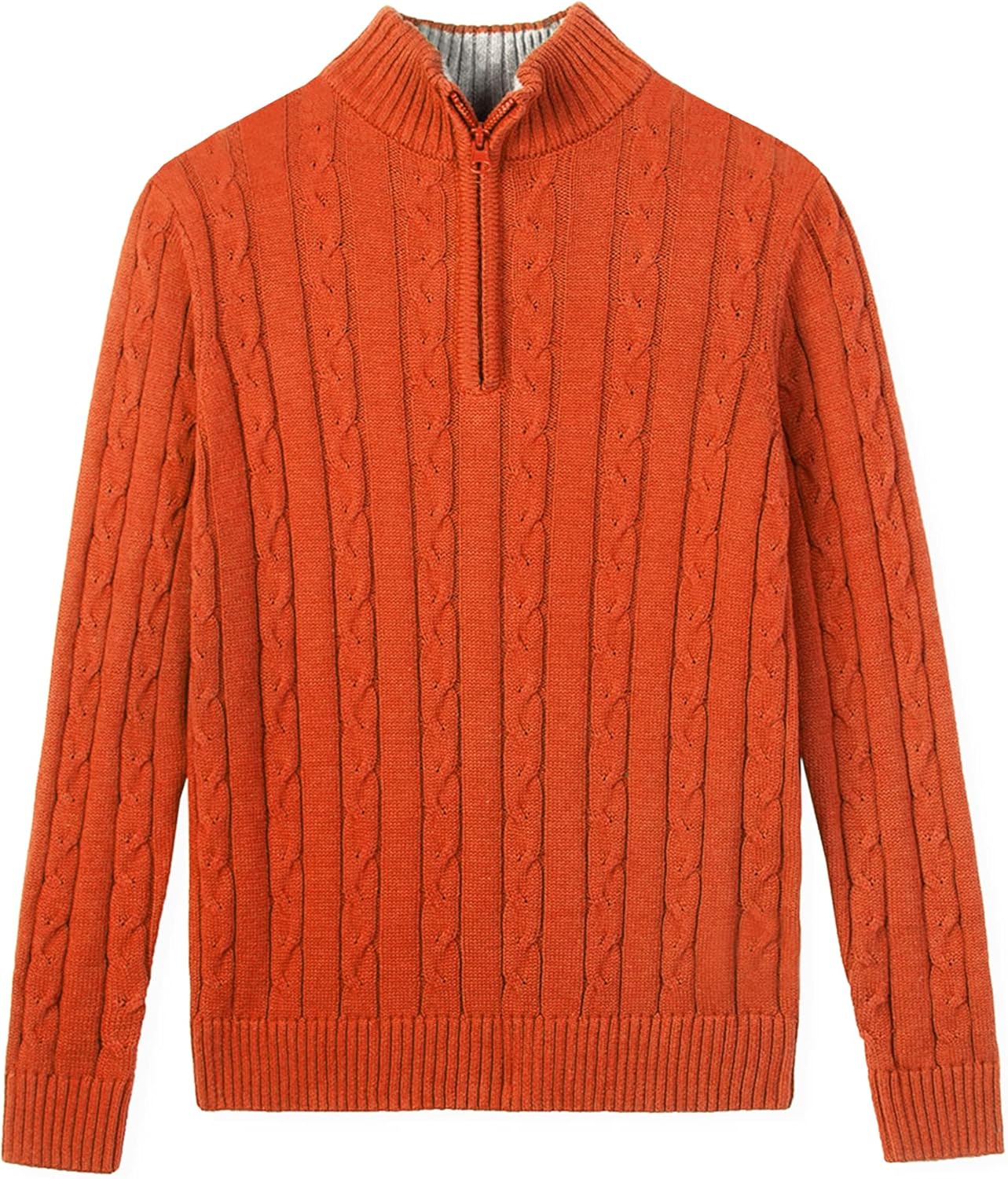 Kid Nation Boys Sweater 100% Cotton Quarter Zip Sweater Kids Cable Knit Casual Pullover (Previously Amazon Essentials)