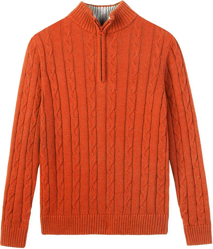 Kid Nation Boys Sweater 100% Cotton Quarter Zip Sweater Kids Cable Knit Casual Pullover (Previously Amazon Essentials)