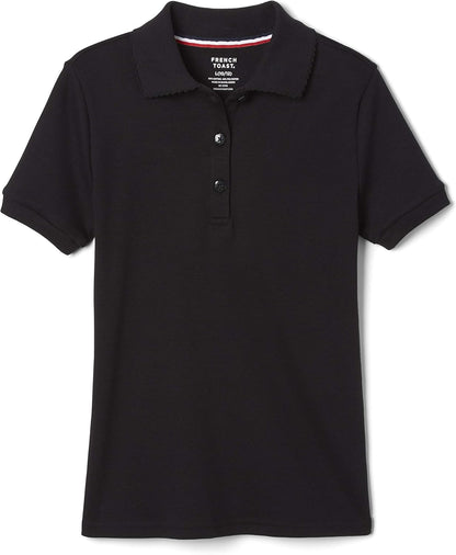 Girls' Short Sleeve Picot Collar Polo School Uniform Shirt (Standard and Plus)